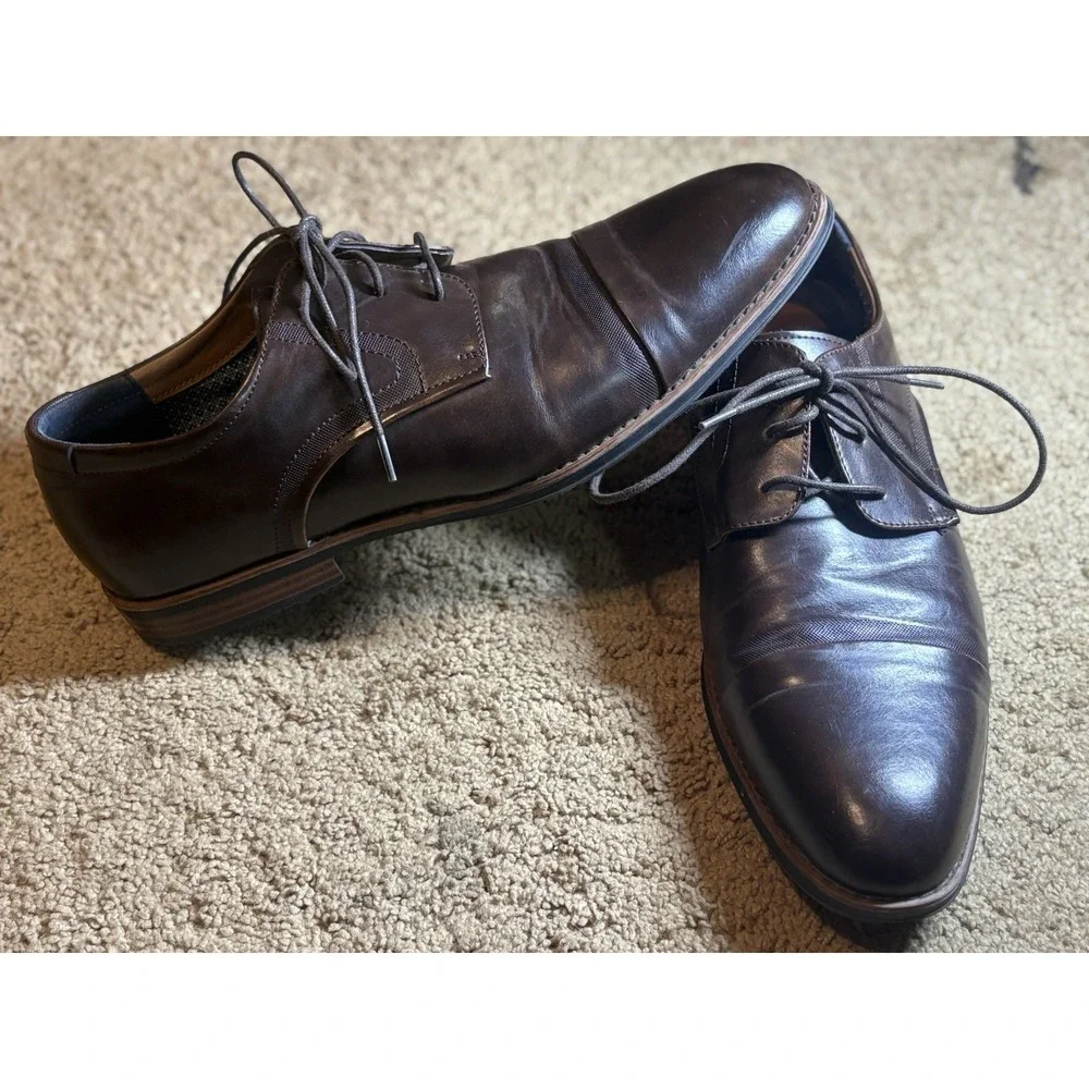 Steve‎ Madden Dress Shoes Men 14M P-Reckon Cap Toe Lace Up Oxford Brown